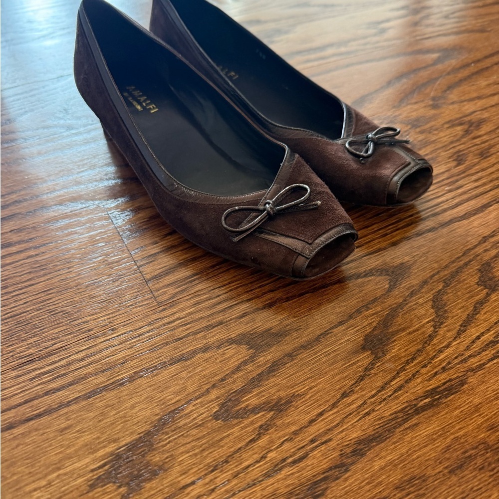 Amalfi Brown Suede Flats - Picture 2 of 3